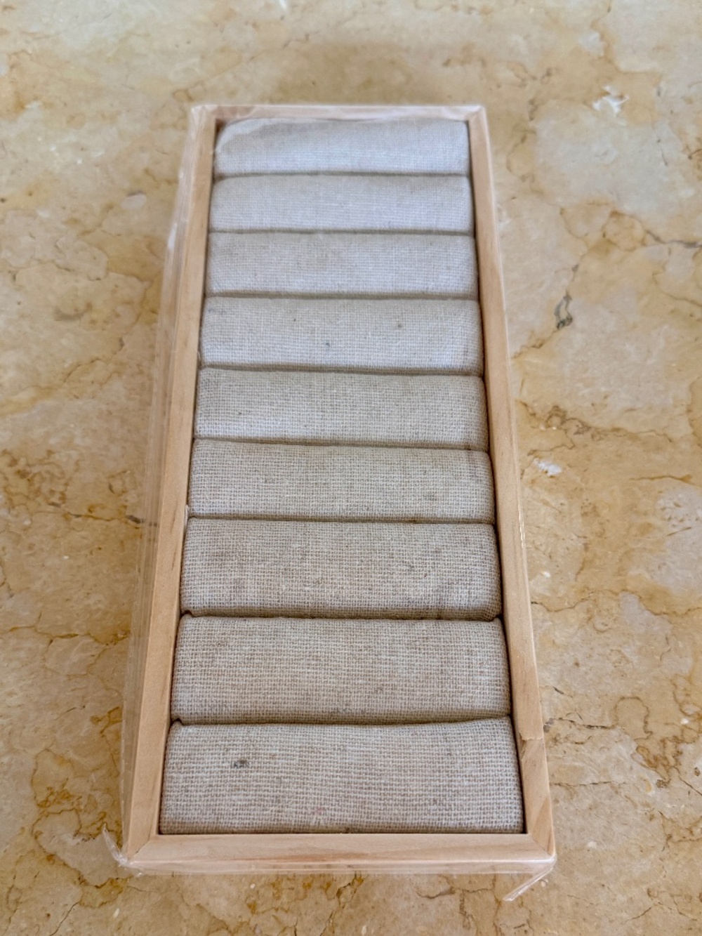 Wooden ring organizer with Linen inserts